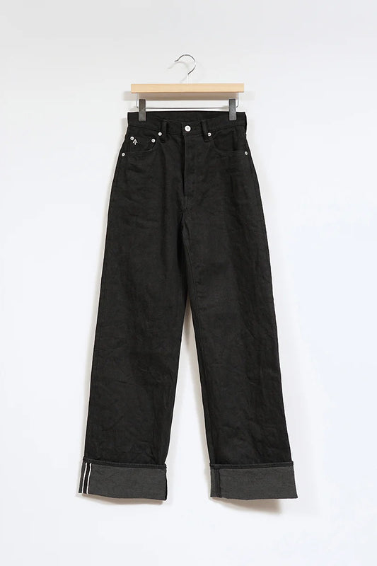 ◯ Nigel Cabourn woman - WIDE STRAIGHT 5PK PT DENIM - BLACK