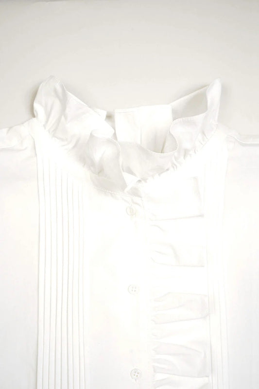 ◯ Nigel Cabourn woman - GATHER COLLAR BLOUSE - OFF WHITE