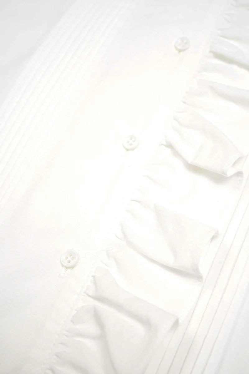 ◯ Nigel Cabourn woman - GATHER COLLAR BLOUSE - OFF WHITE