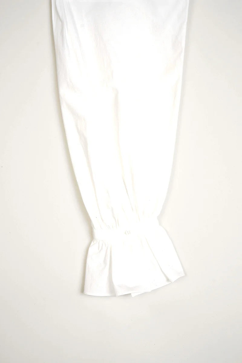 ◯ Nigel Cabourn woman - GATHER COLLAR BLOUSE - OFF WHITE