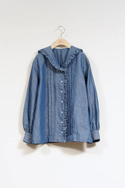 ◯ Nigel Cabourn woman - MARINE BLOUSE C/L - INDIGO