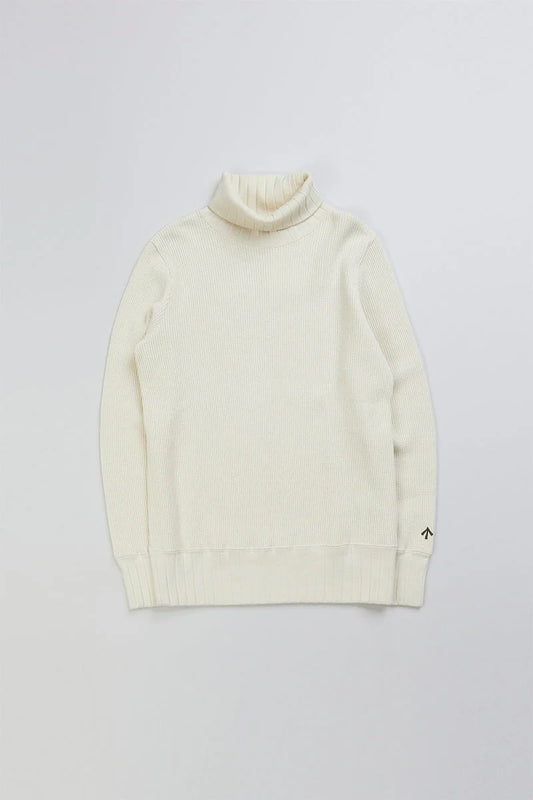 ◯ Nigel Cabourn woman - TURTLE NECK BIG WAFFLE - OFF WHITE