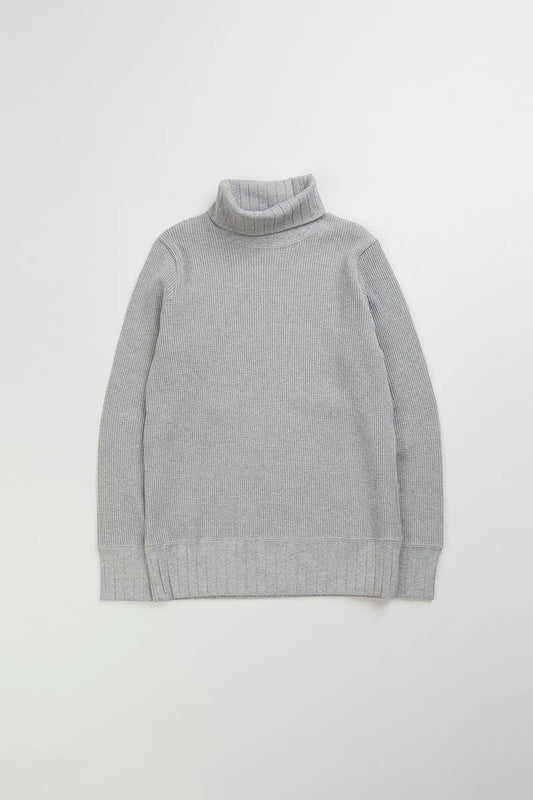 ◯ Nigel Cabourn woman - TURTLE NECK BIG WAFFLE - GREY