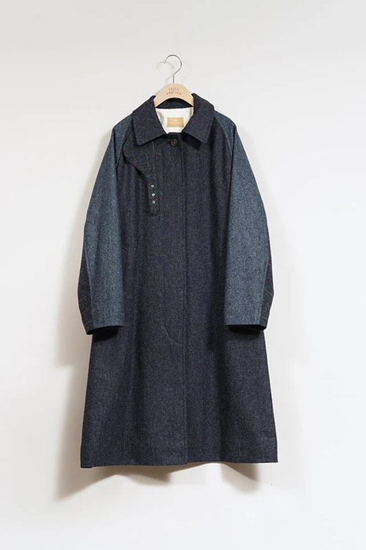 ◯ Nigel Cabourn woman - MAC COAT BRITISH TWEED - INDIGO