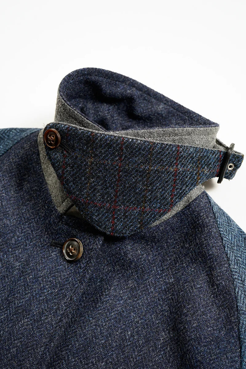 ◯ Nigel Cabourn woman - MAC COAT BRITISH TWEED - INDIGO