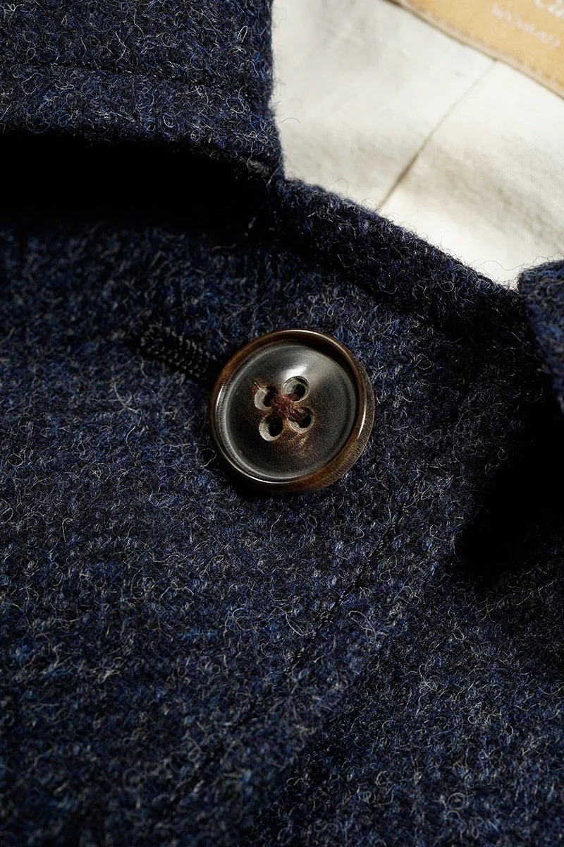 ◯ Nigel Cabourn woman - MAC COAT BRITISH TWEED - INDIGO