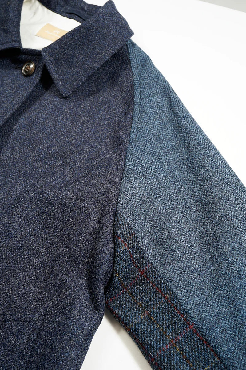 ◯ Nigel Cabourn woman - MAC COAT BRITISH TWEED - INDIGO