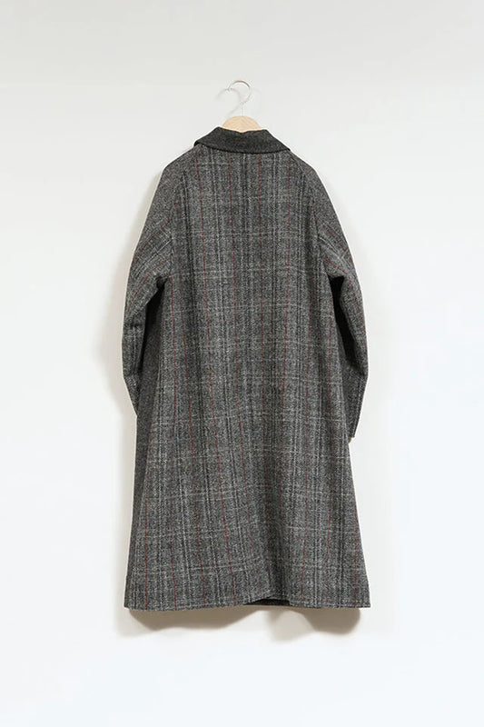 ◯ Nigel Cabourn woman - MAC COAT BRITISH TWEED - CHARCOAL GRAY