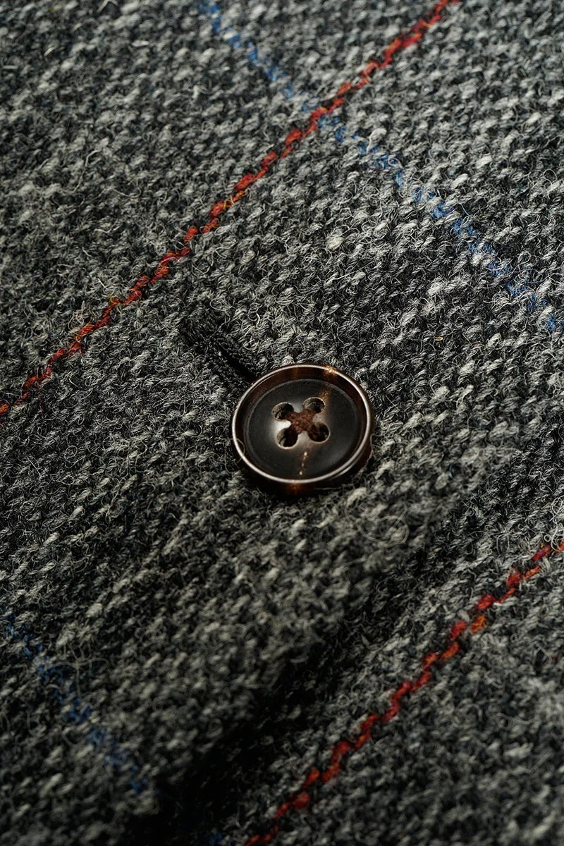 ◯ Nigel Cabourn woman - COLLARLESS JK BRITISH TWEED - CHACOAL GRAY