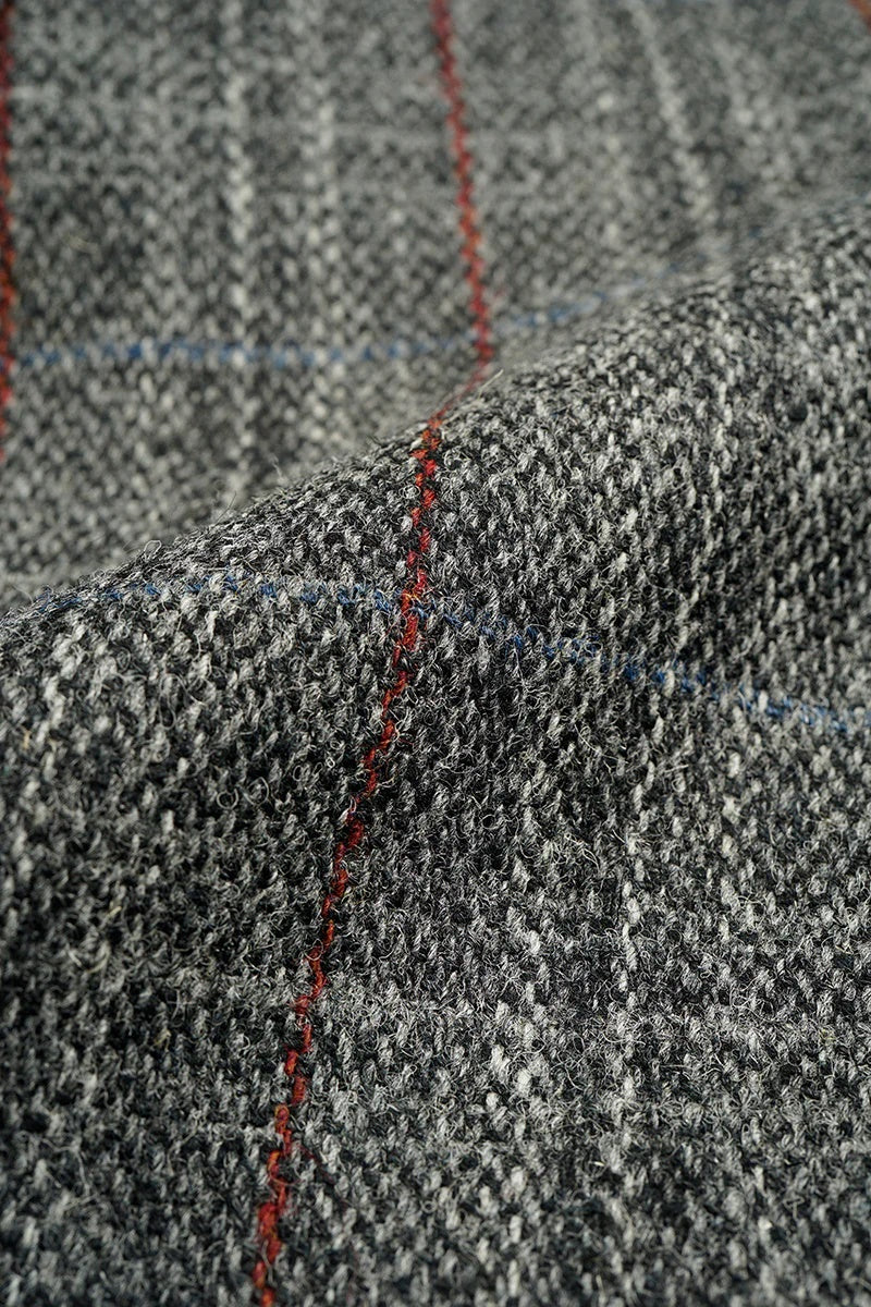◯ Nigel Cabourn woman - COLLARLESS JK BRITISH TWEED - CHACOAL GRAY