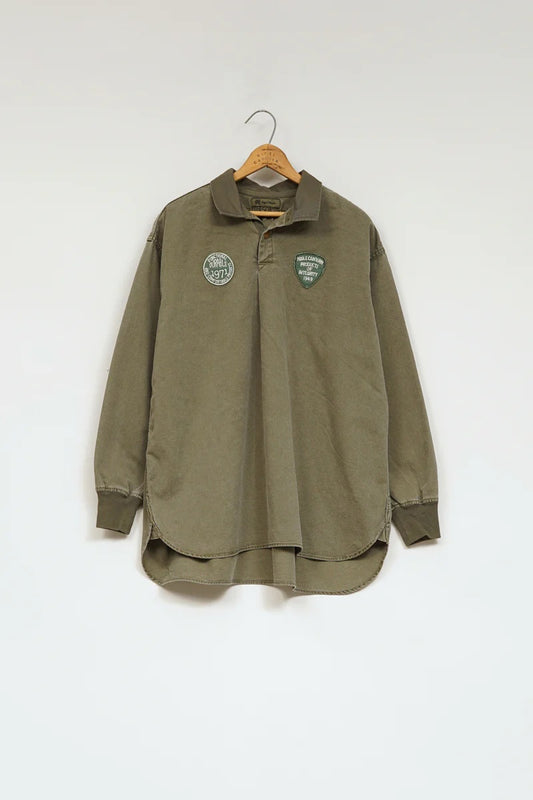 ◯ Nigel Cabourn - RUGGER SHIRT PIGMENT FADE - GREEN