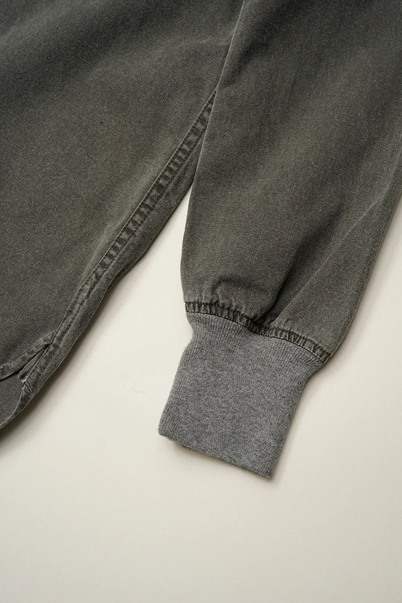 ◯ Nigel Cabourn - RUGGER SHIRT PIGMENT FADE - CHARCOAL  GRAY