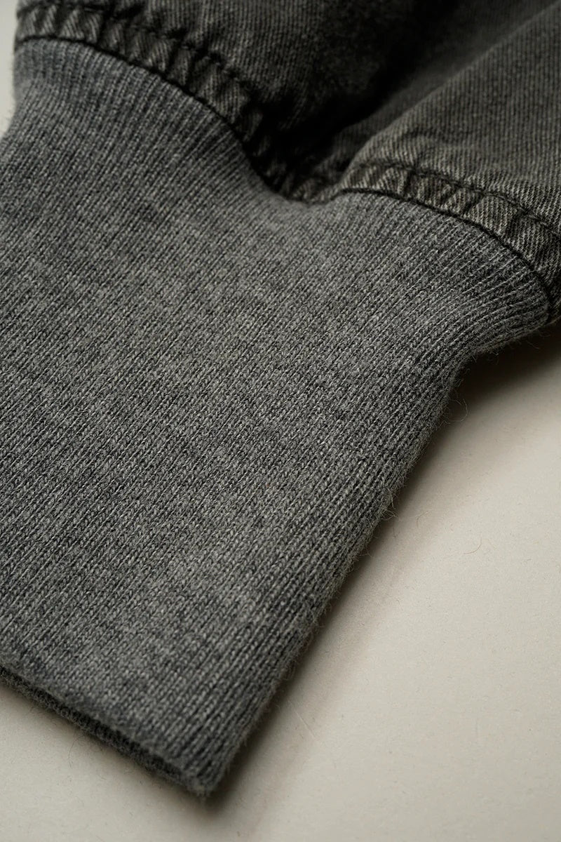 ◯ Nigel Cabourn - RUGGER SHIRT PIGMENT FADE - CHARCOAL  GRAY