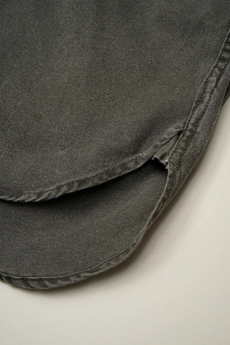 ◯ Nigel Cabourn - RUGGER SHIRT PIGMENT FADE - CHARCOAL  GRAY