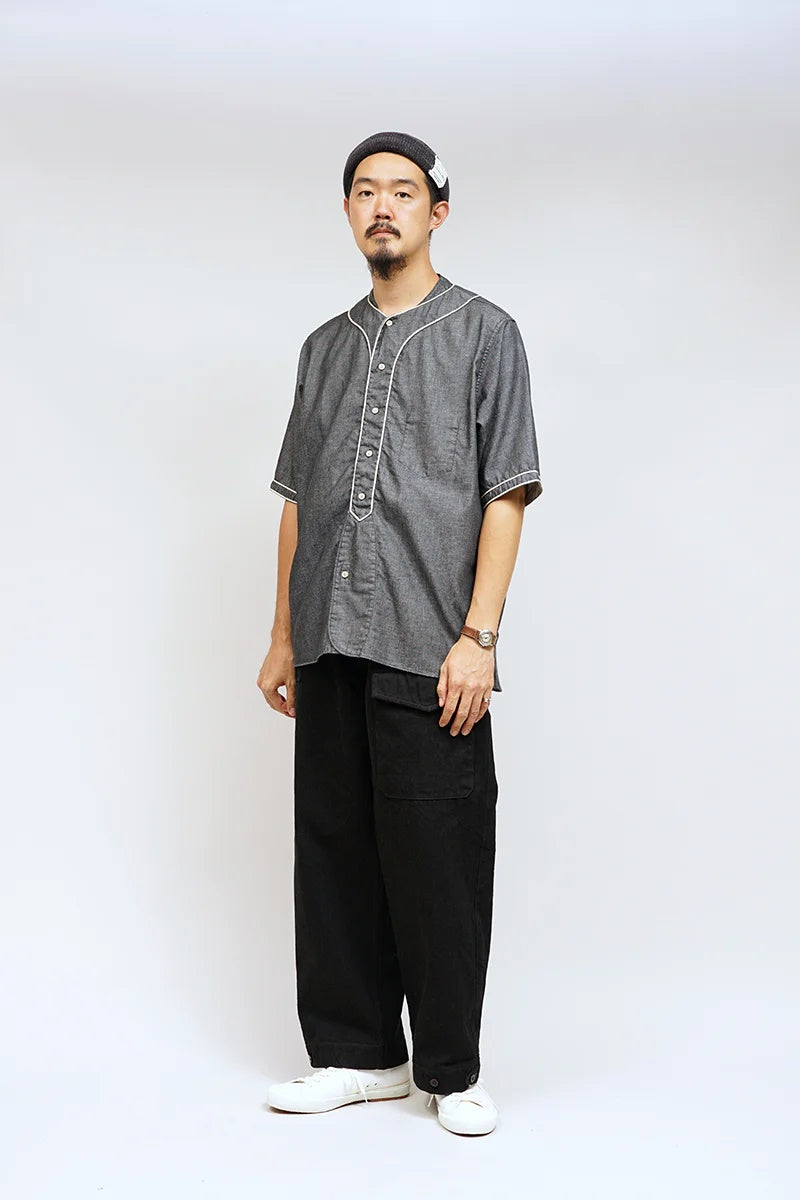◯ Nigel Cabourn - BASEBALL SHIRT S/S TYPE2 - CHARCOAL  GRAY