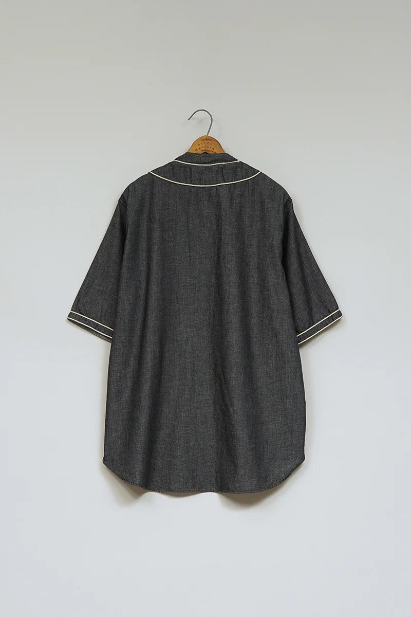 ◯ Nigel Cabourn - BASEBALL SHIRT S/S TYPE2 - CHARCOAL  GRAY