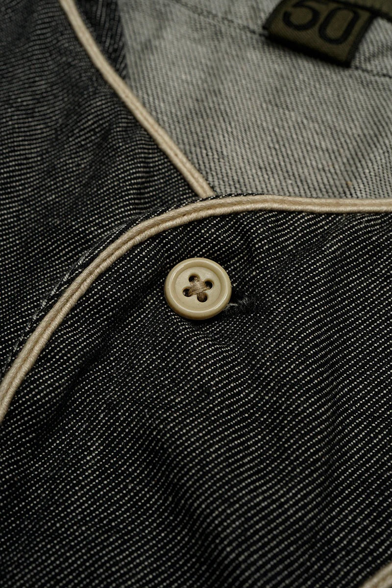◯ Nigel Cabourn - BASEBALL SHIRT S/S TYPE2 - CHARCOAL  GRAY