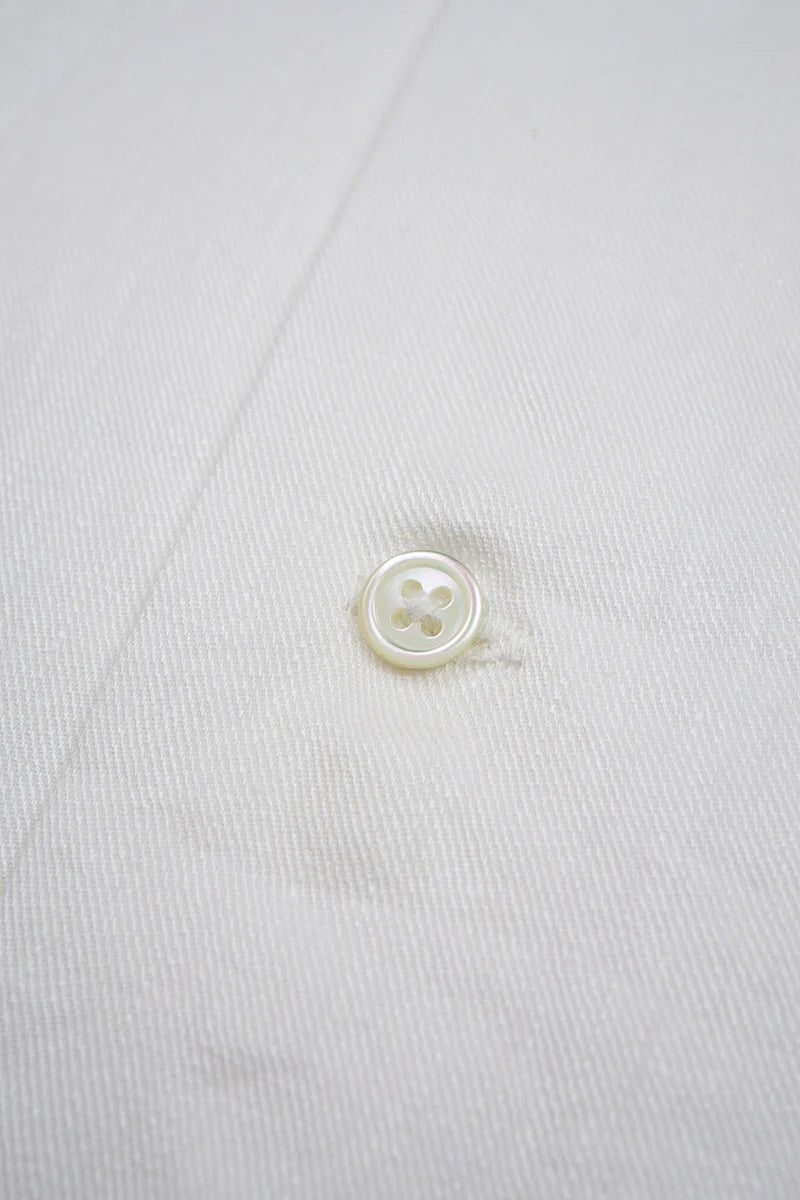 ◯ Nigel Cabourn - OPEN COLLAR SHIRT LINEN TWILL - OFF WHITE