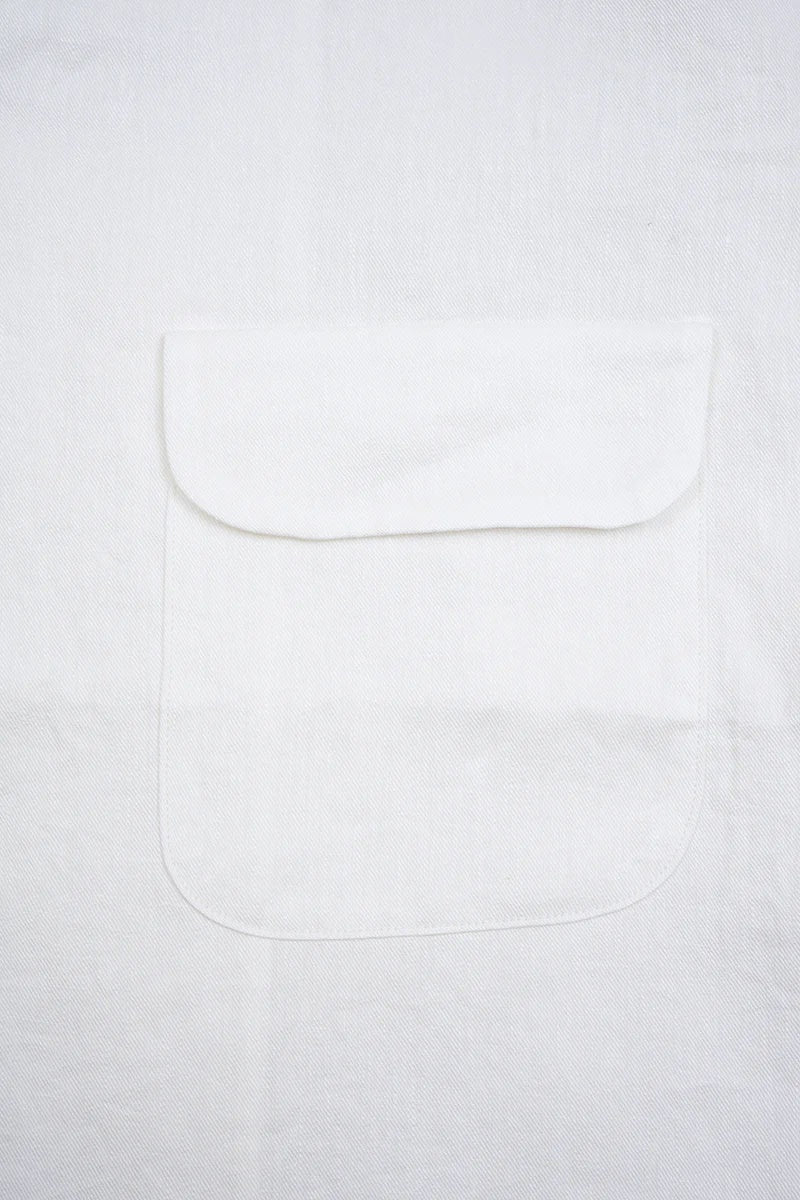◯ Nigel Cabourn - OPEN COLLAR SHIRT LINEN TWILL - OFF WHITE