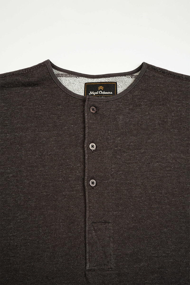 ◯ Nigel Cabourn - BLACKSMITH HENLEY NECK SHIRT - CHARCOAL  GRAY