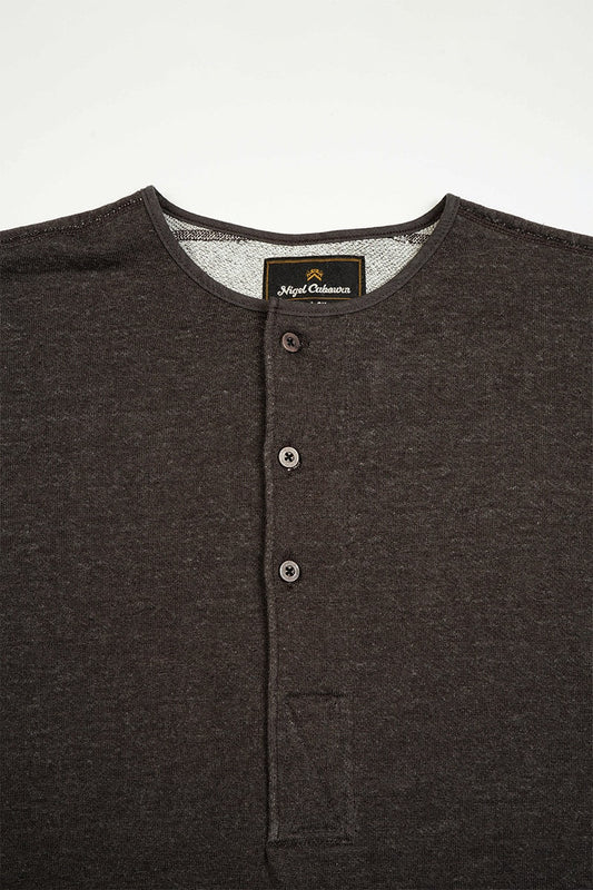 ◯ Nigel Cabourn - BLACKSMITH HENLEY NECK SHIRT - CHARCOAL  GRAY