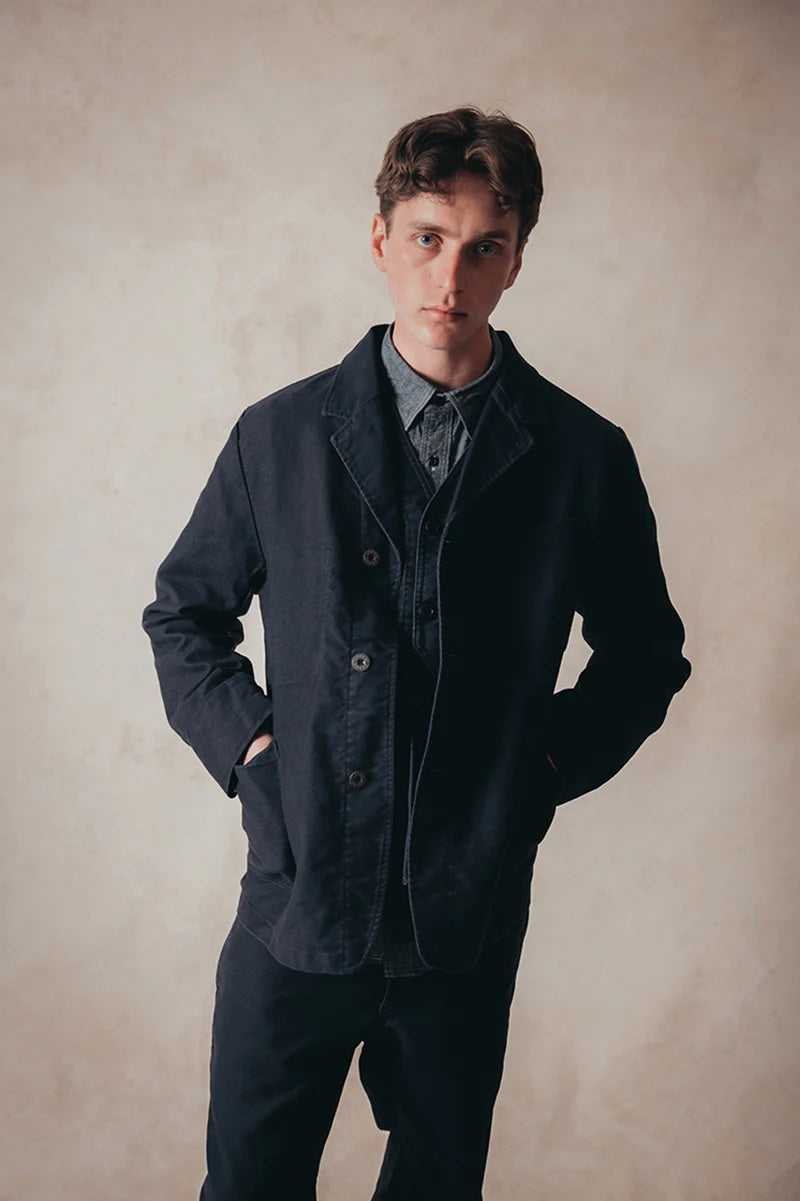 ◯ Nigel Cabourn - JK03-M WORK SUIT JK MOLESKIN - DARK NAVY
