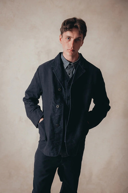 ◯ Nigel Cabourn - JK03-M WORK SUIT JK MOLESKIN - DARK NAVY