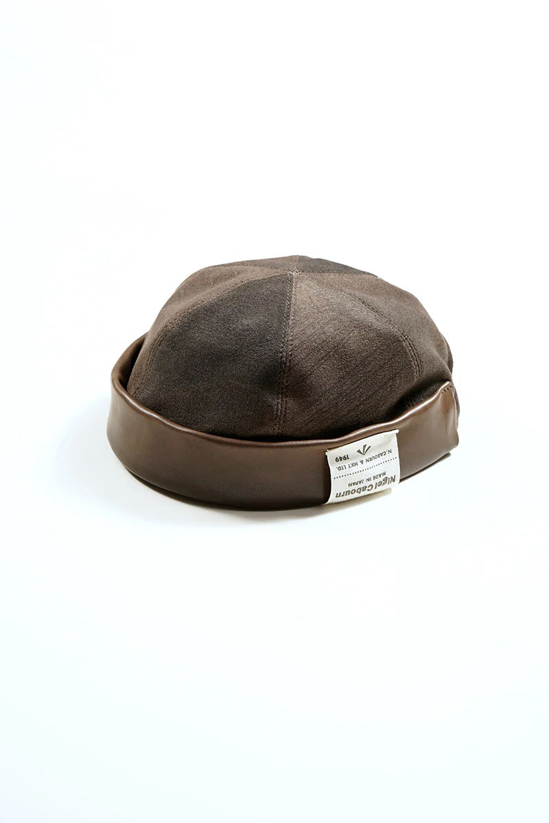 ◯ Nigel Cabourn - ROLL CAP ULTRA SUEDE CAMO - DARK BROWN