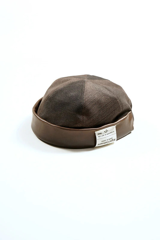 ◯ Nigel Cabourn - ROLL CAP ULTRA SUEDE CAMO - DARK BROWN