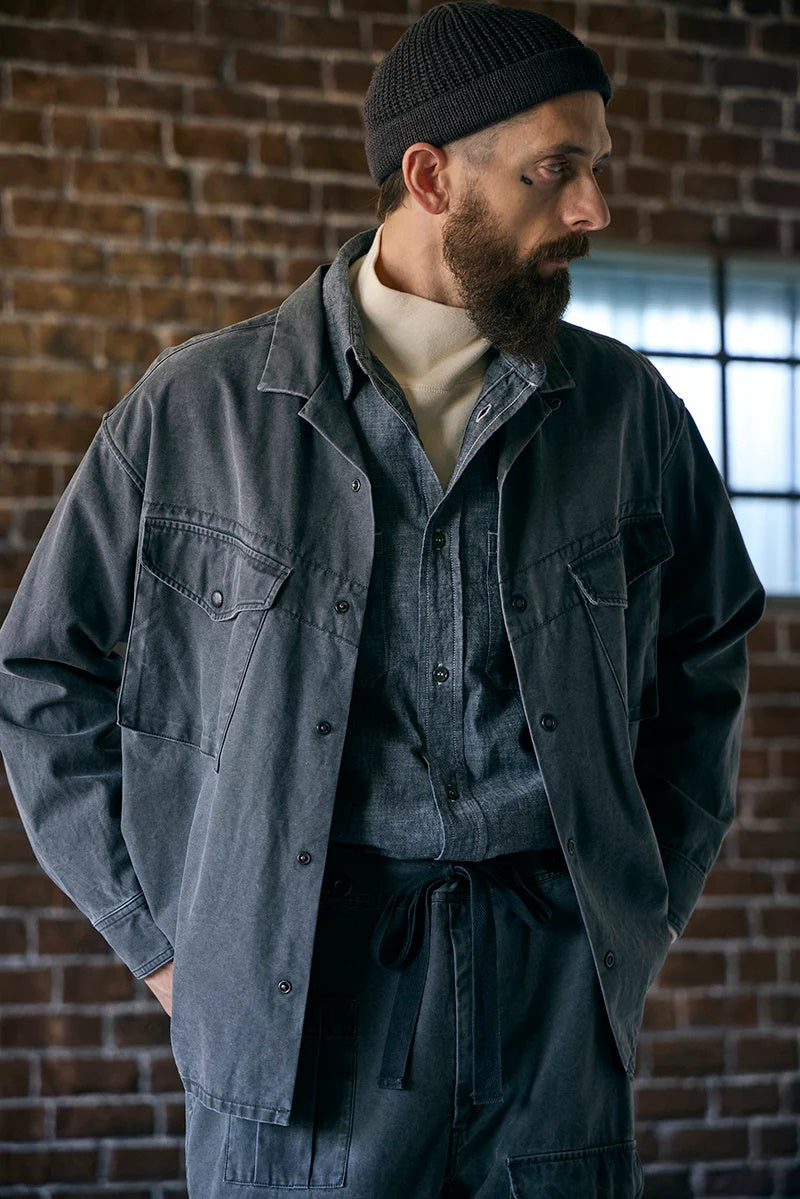 ◯ Nigel Cabourn - PARATROOPER SHIRT PIGMENT - CHARCOAL GRAY