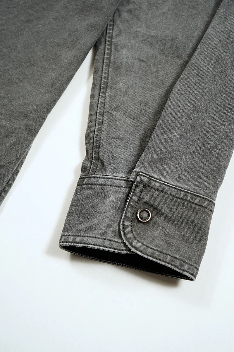 ◯ Nigel Cabourn - PARATROOPER SHIRT PIGMENT - CHARCOAL GRAY