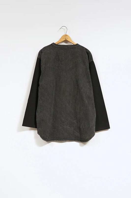 ◯ Nigel Cabourn - BASEBALL T-SHIRT PIGMENT - CHARCOAL GRAY