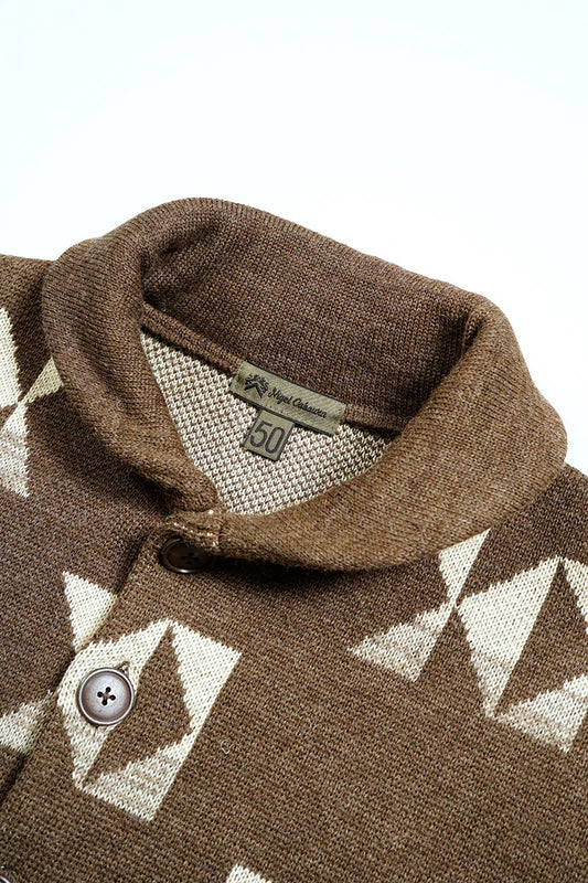 ◯ Nigel Cabourn - TRIBAL CARDIGAN - DARK BROWN