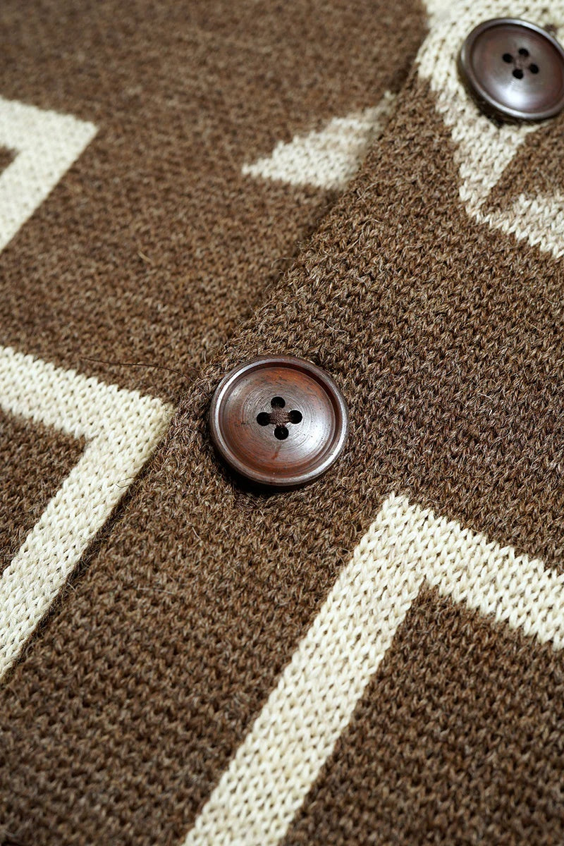 ◯ Nigel Cabourn - TRIBAL CARDIGAN - DARK BROWN