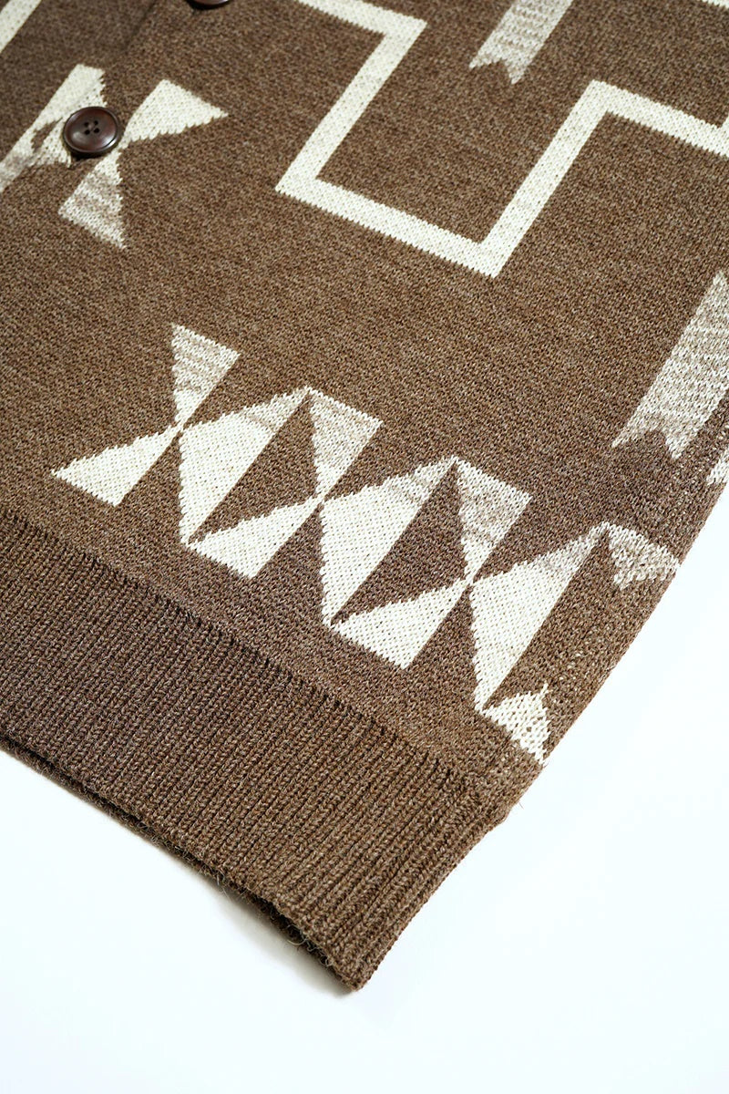 ◯ Nigel Cabourn - TRIBAL CARDIGAN - DARK BROWN