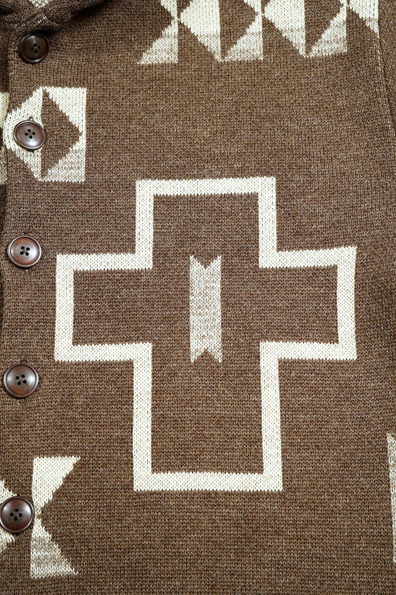 ◯ Nigel Cabourn - TRIBAL CARDIGAN - DARK BROWN