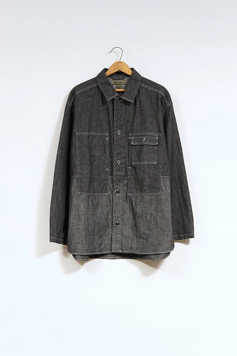 ◯ Nigel Cabourn - UTILITY SH TYPE2 10oz DENIM BK - BLACK