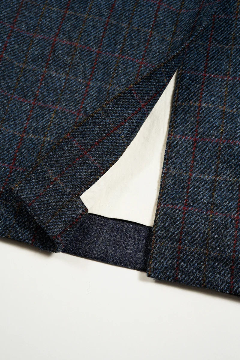 ◯ Nigel Cabourn woman - COLLARLESS JK BRITISH TWEED - INDIGO