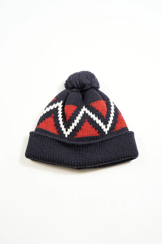 ◯ Nigel Cabourn - CREW BOBBLE HAT - NAVY