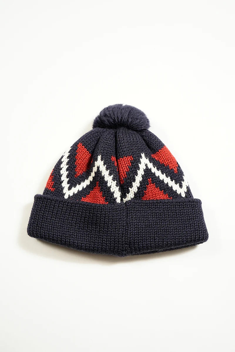 ◯ Nigel Cabourn - CREW BOBBLE HAT - NAVY