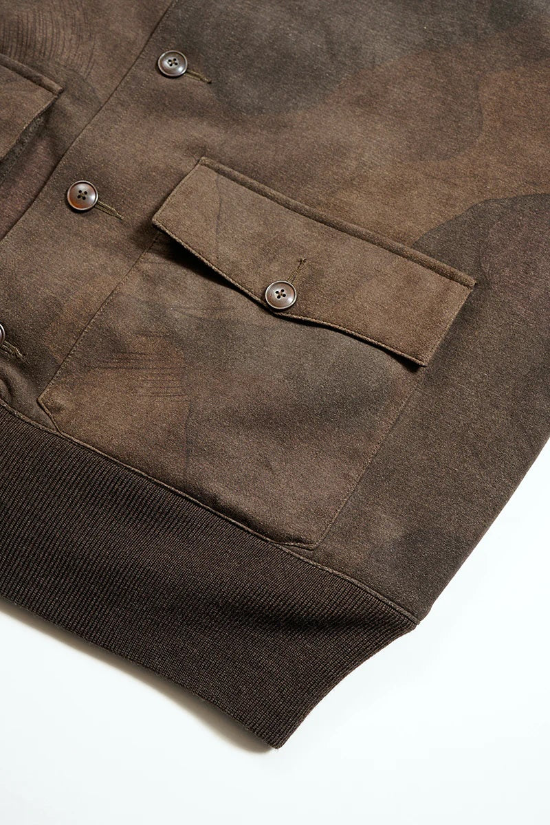 ◯ Nigel Cabourn - A1 JK CAMO ULTRA SUEDE - DARK BROWN