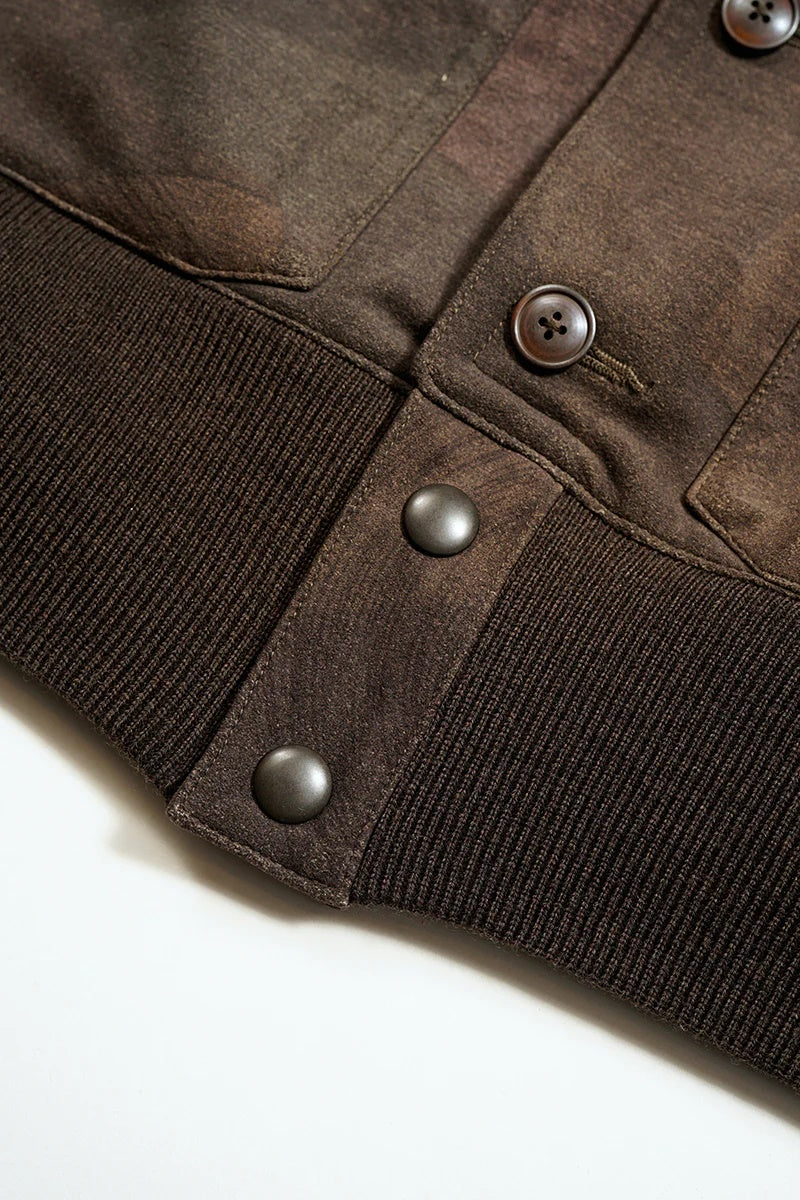 ◯ Nigel Cabourn - A1 JK CAMO ULTRA SUEDE - DARK BROWN