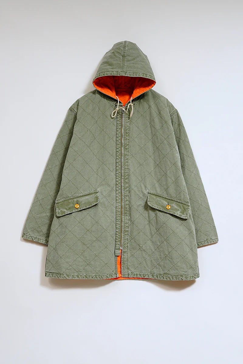 ◯ Nigel Cabourn - QUILTING DECK COAT RIPSTOP REV - GREEN