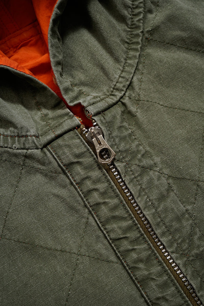 ◯ Nigel Cabourn - QUILTING DECK COAT RIPSTOP REV - GREEN