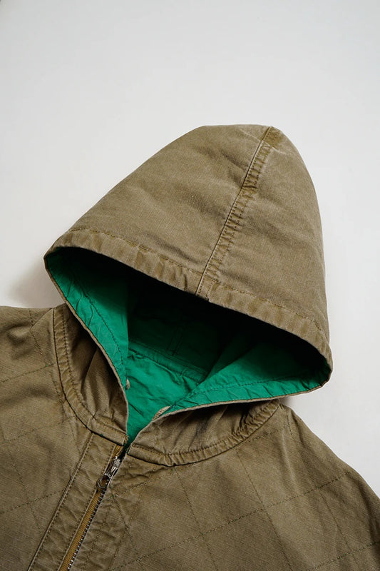 ◯ Nigel Cabourn - QUILTING DECK COAT RIPSTOP REV - KHAKI