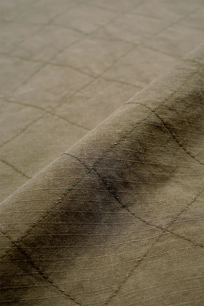 ◯ Nigel Cabourn - QUILTING DECK COAT RIPSTOP REV - KHAKI
