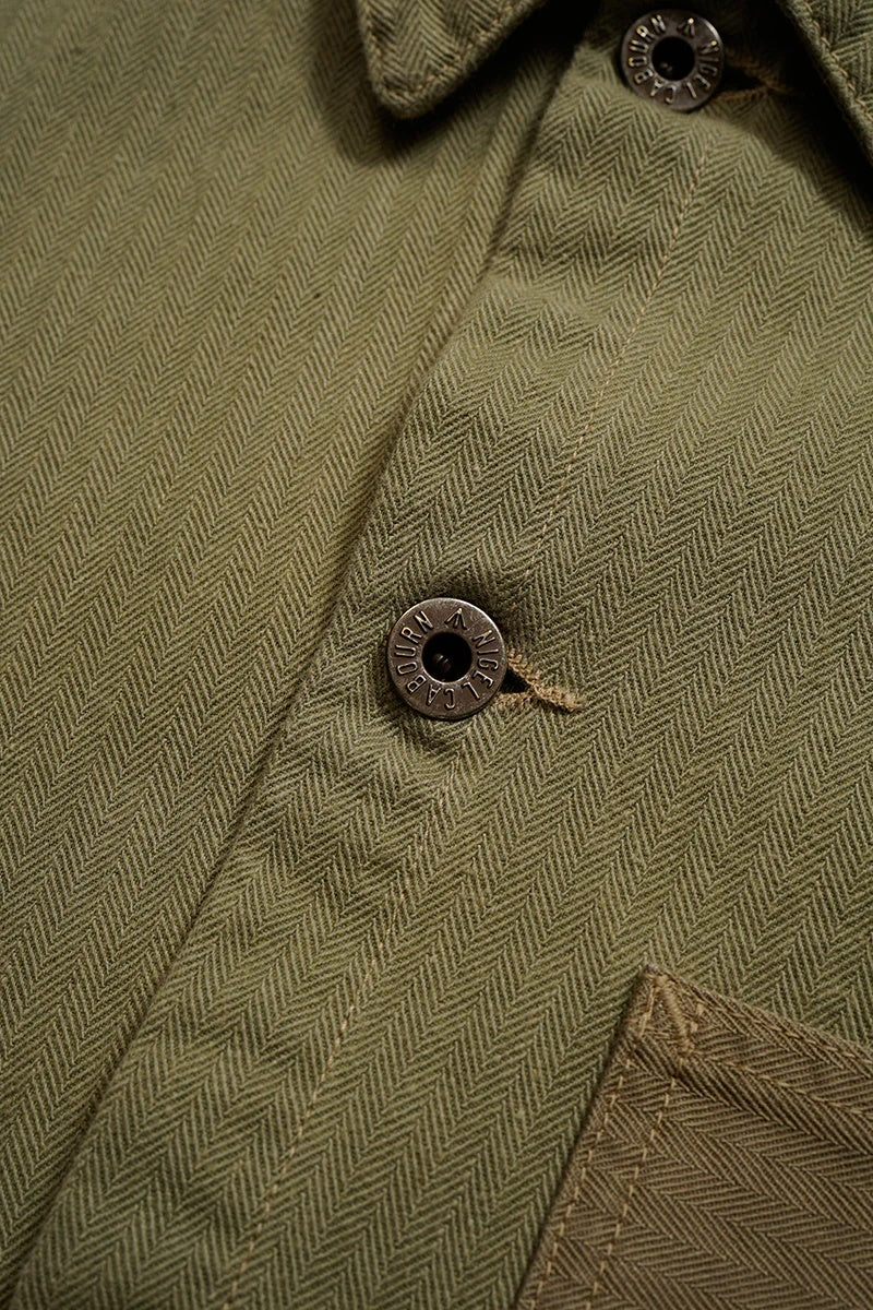 ◯ Nigel Cabourn - USMC CHORE JACKET HERRINGBONE - GREEN