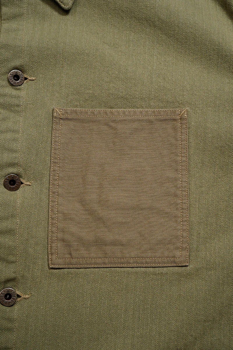 ◯ Nigel Cabourn - USMC CHORE JACKET HERRINGBONE - GREEN