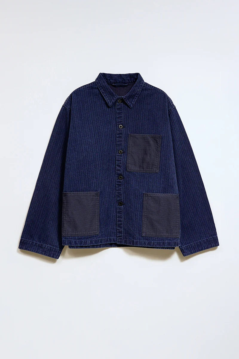 ◯ Nigel Cabourn - USMC CHORE JACKET HERRINGBONE - INDIGO