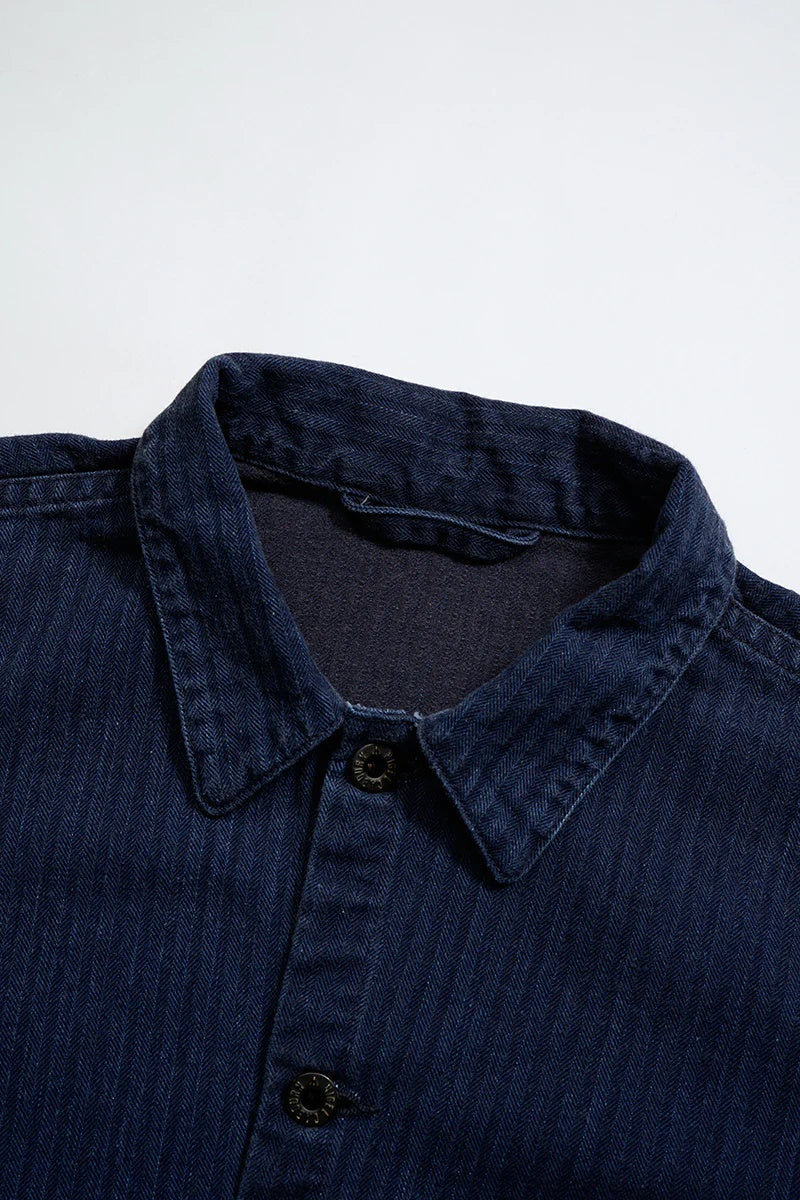 ◯ Nigel Cabourn - USMC CHORE JACKET HERRINGBONE - INDIGO
